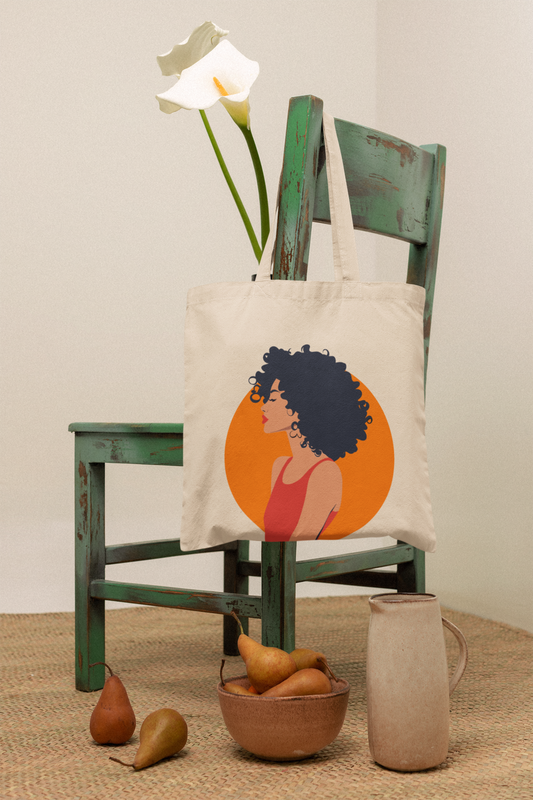 Afro Diva Cotton Canvas Tote Bag