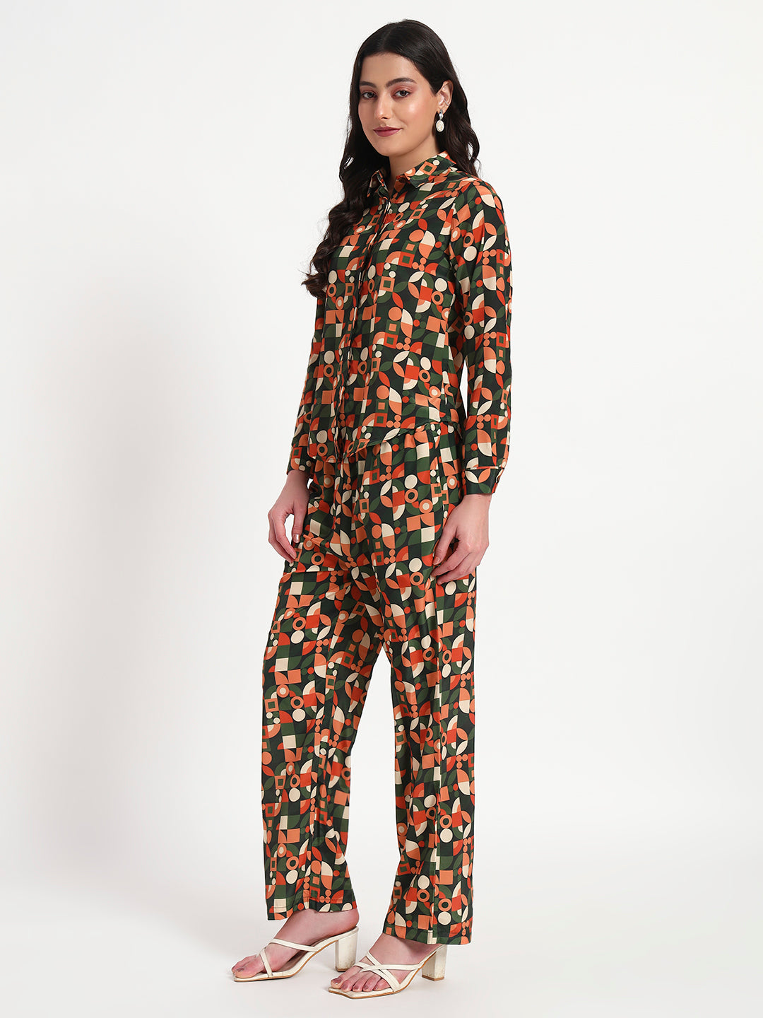 Retro Groove Geometric Co-ord Set with Pocket