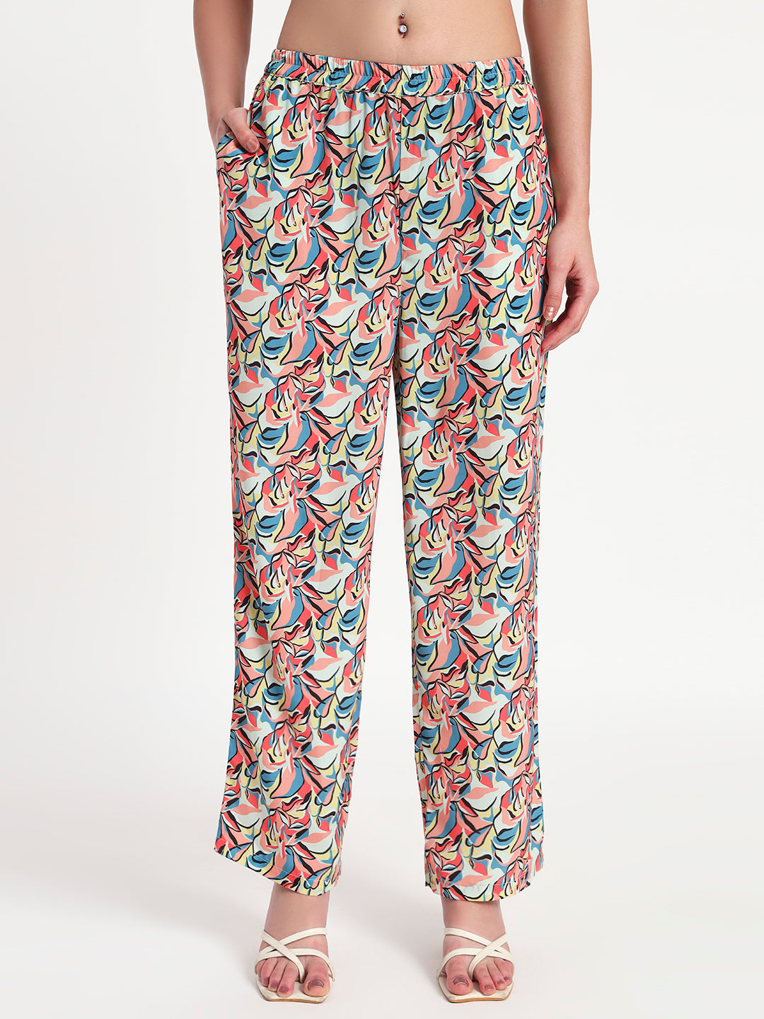 Floral Flow Printed Lounge Co-ord Set with Pockets