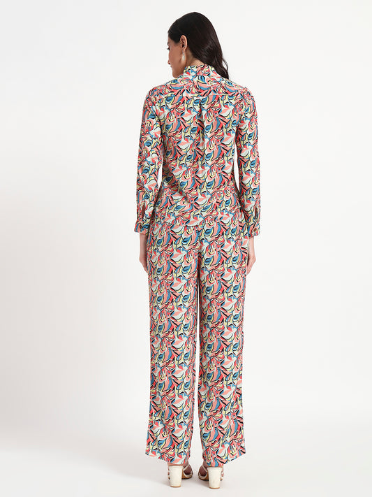 Floral Flow Printed Lounge Co-ord Set with Pockets
