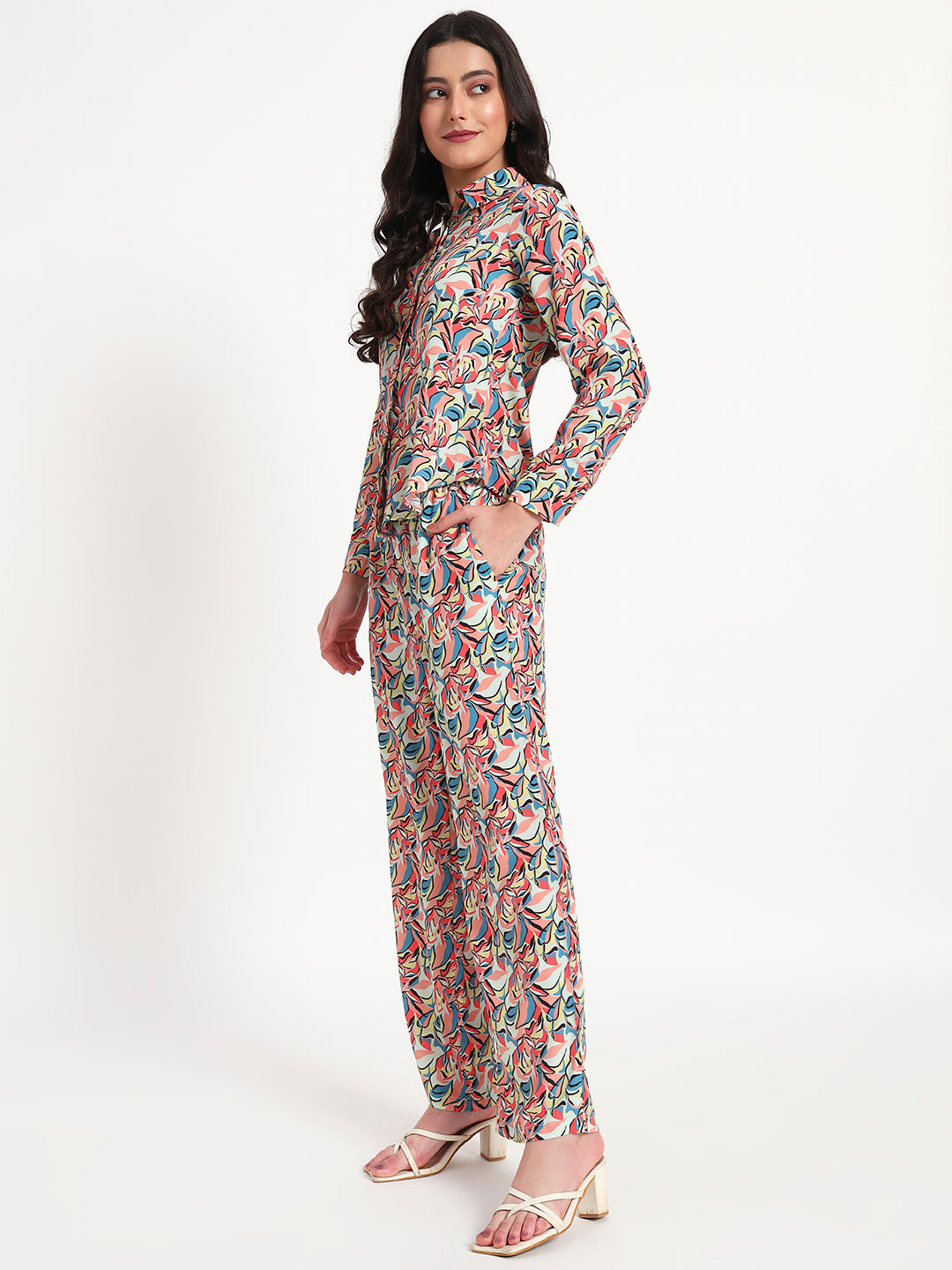 Floral Flow Printed Lounge Co-ord Set with Pockets