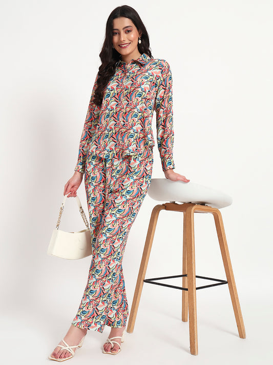 Floral Flow Printed Lounge Co-ord Set with Pockets