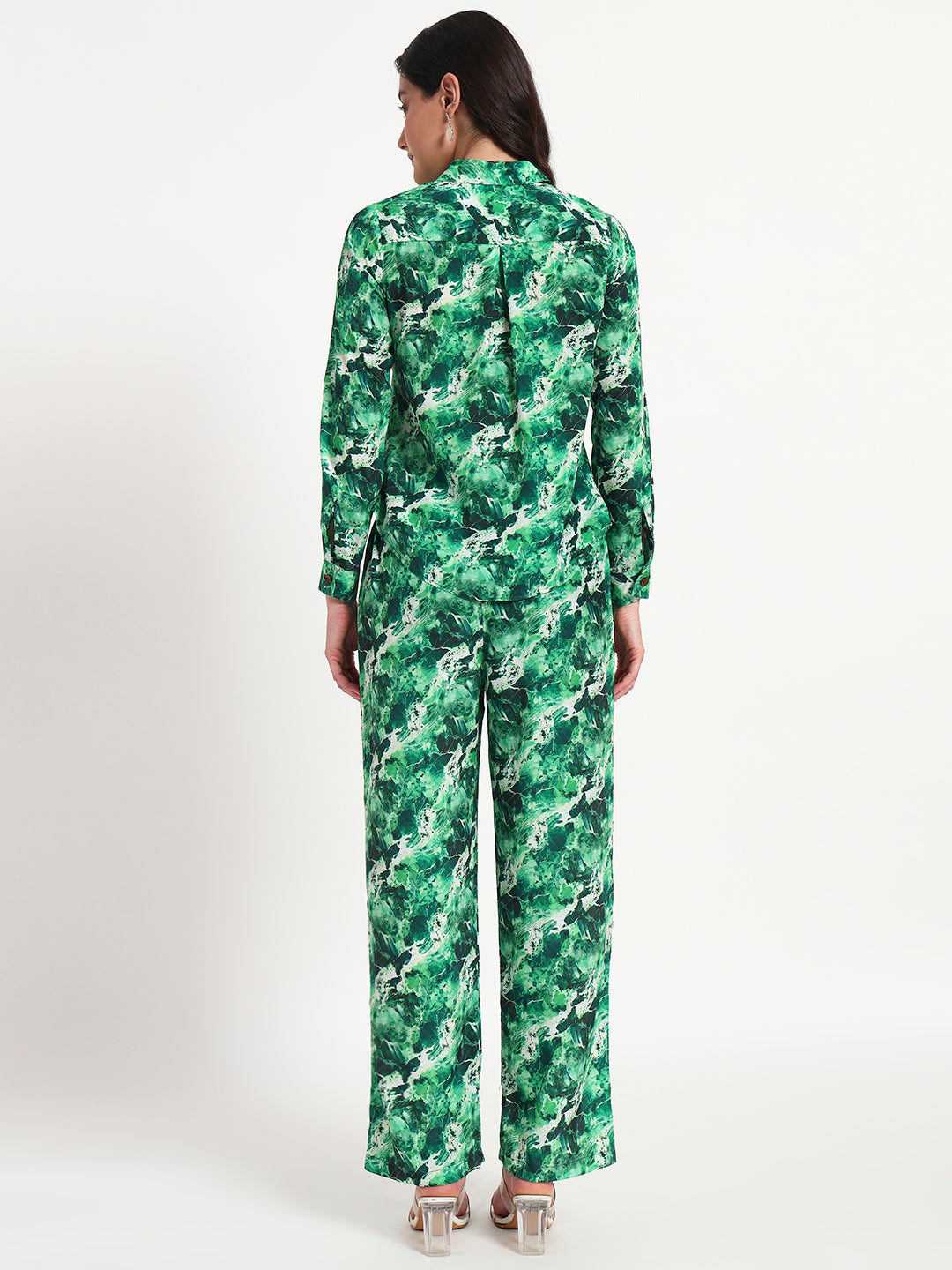 Emerald Mist Printed Co-ord Set with Pockets