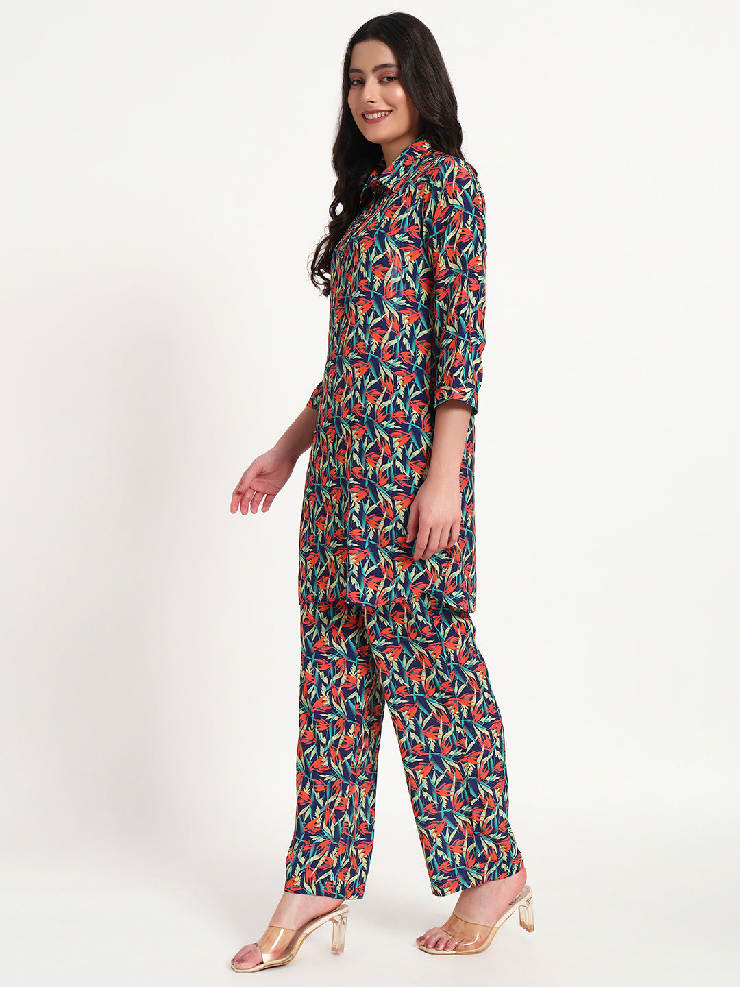 Tropical Pop Kurta Co-ord Set with Pockets