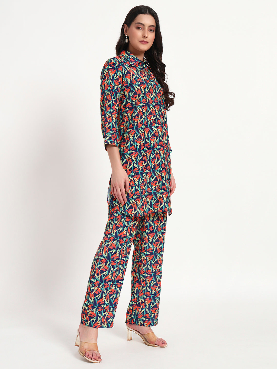 Tropical Pop Kurta Co-ord Set with Pockets