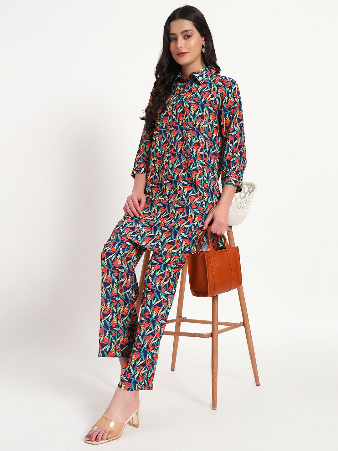Tropical Pop Kurta Co-ord Set with Pockets