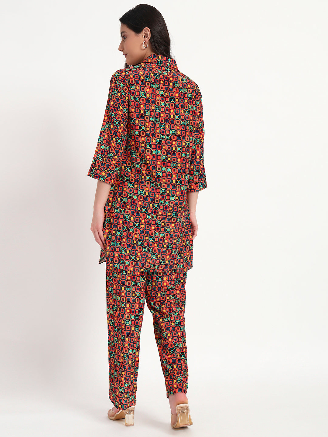 Retro Pop Geo Kurta Co-ord Set with Pockets