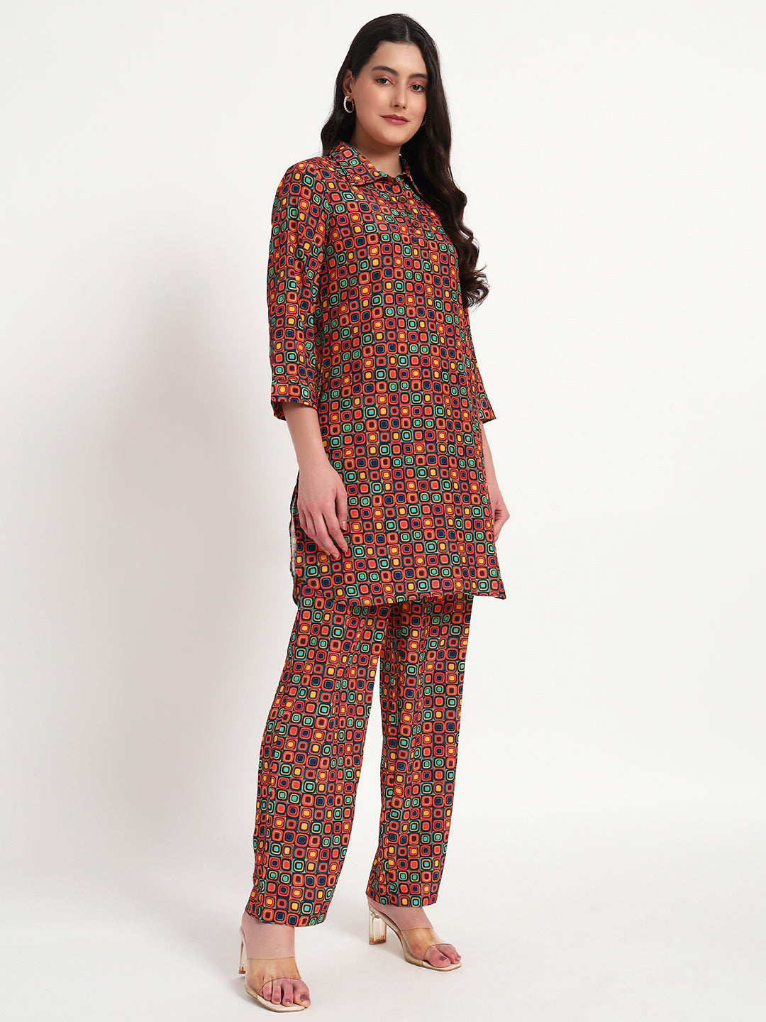 Retro Pop Geo Kurta Co-ord Set with Pockets