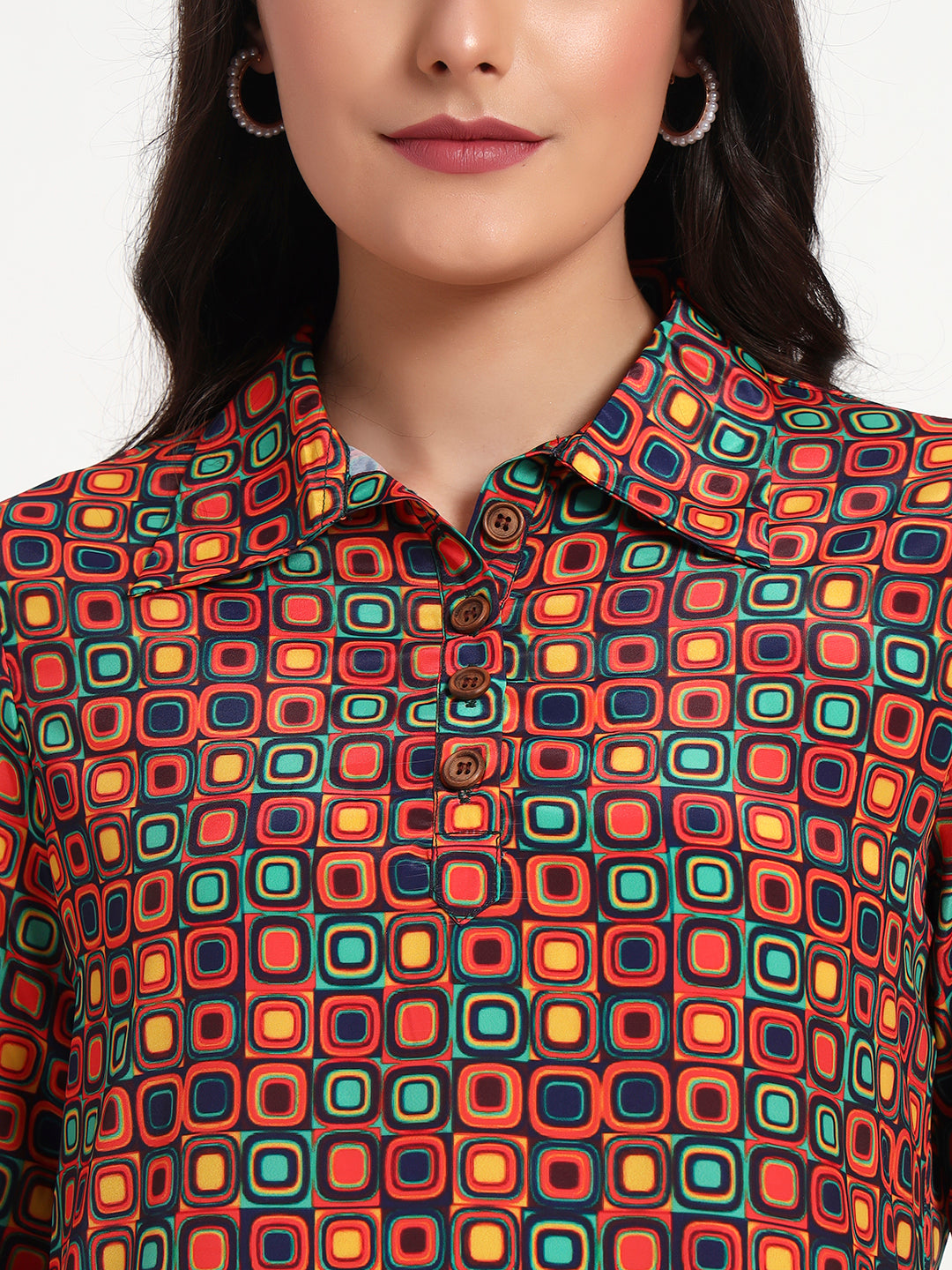Retro Pop Geo Kurta Co-ord Set with Pockets