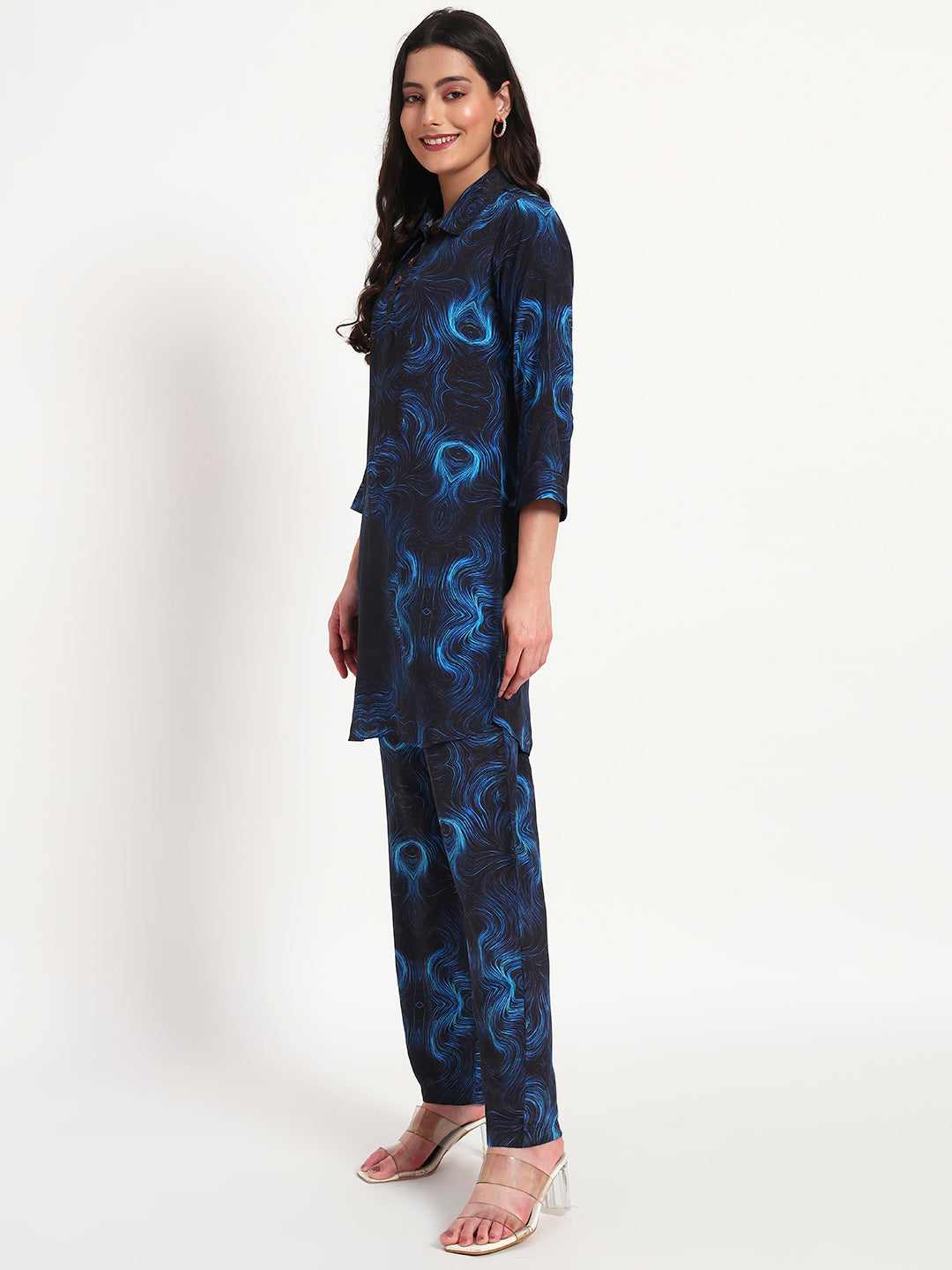 Midnight Wave Kurta Co-ord Set with Pockets