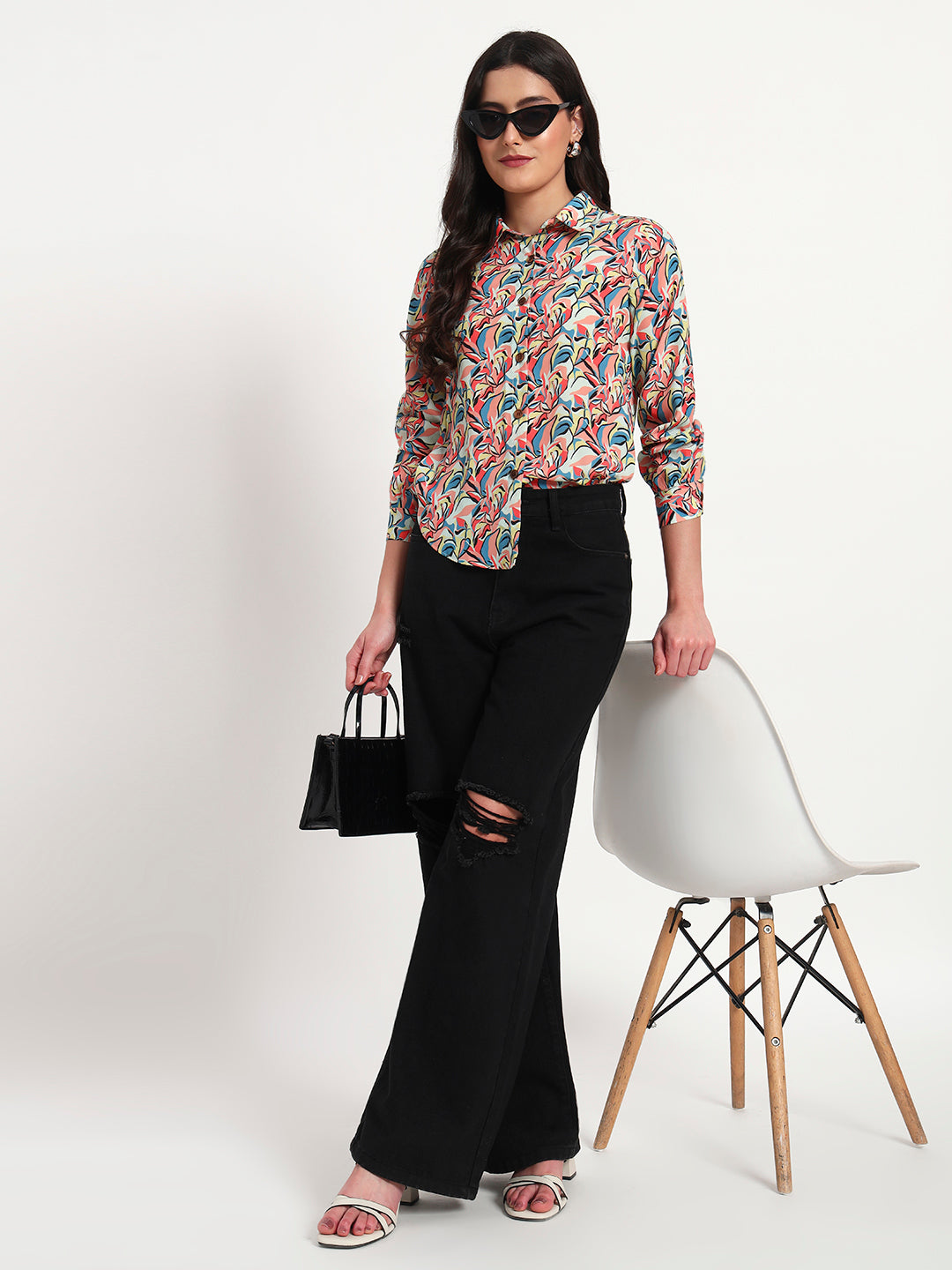 Coral Bloom Floral Printed Regular Fit Shirt