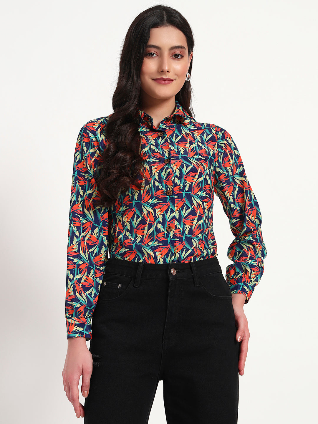 Tropical Rush Printed Regular Fit Shirt
