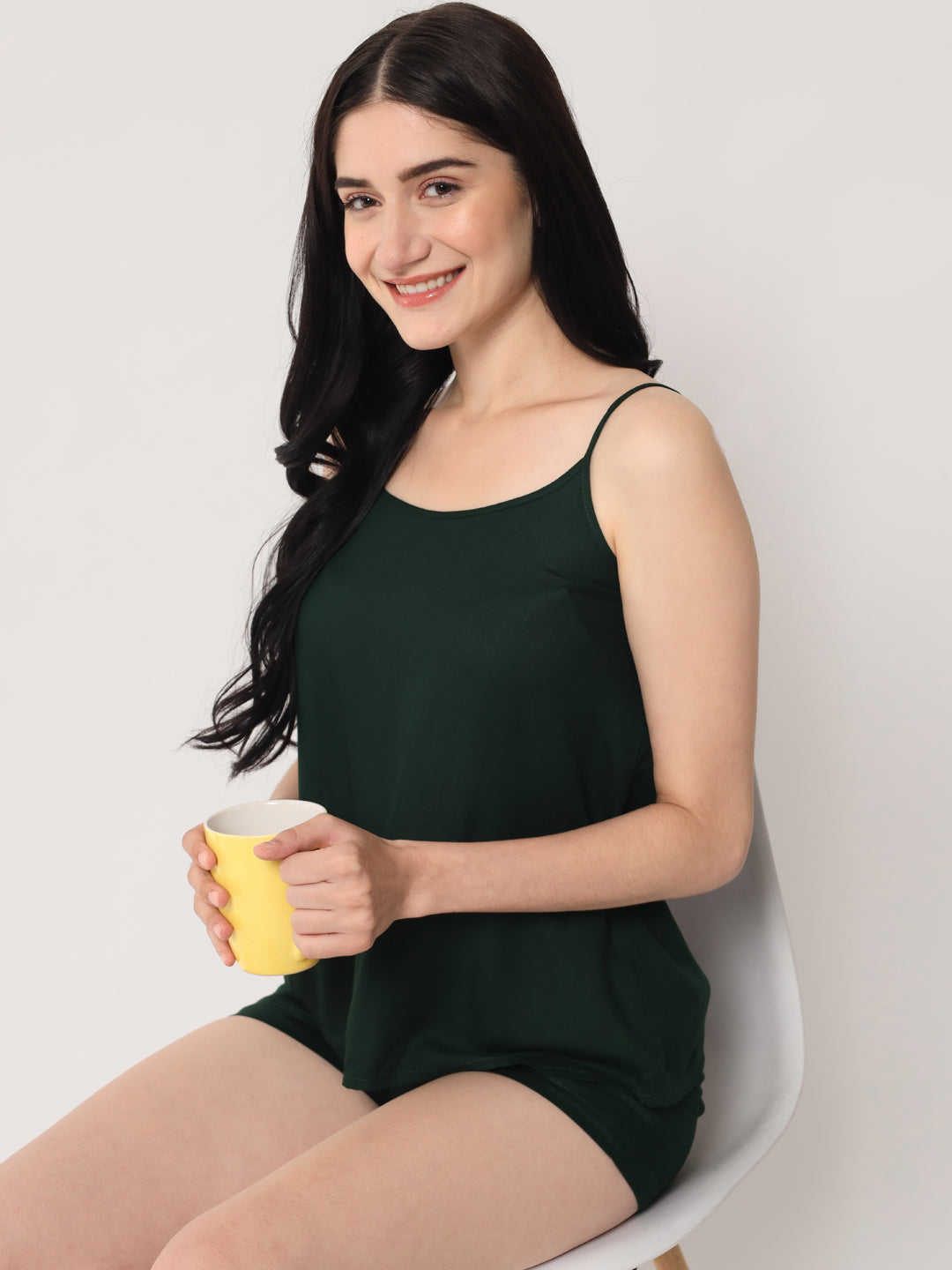 Bottle Green - Cami Top & Shorts Set