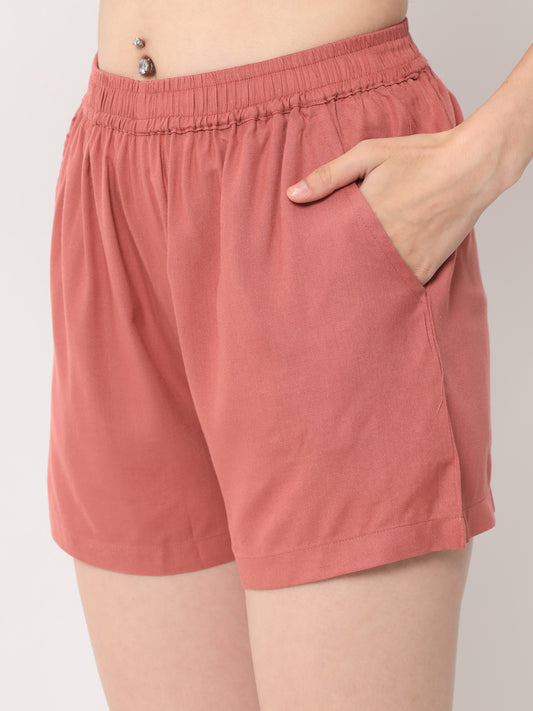 Coral Pink - Cami Top & Shorts Set