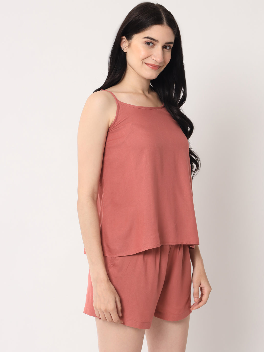 Coral Pink - Cami Top & Shorts Set