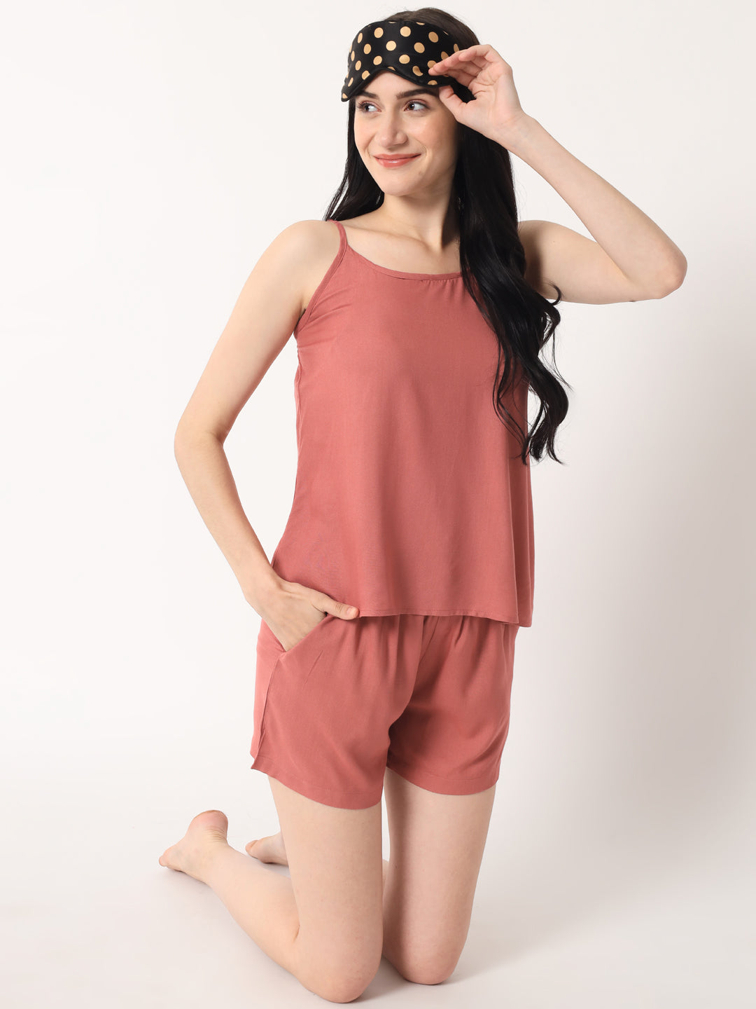 Coral Pink - Cami Top & Shorts Set