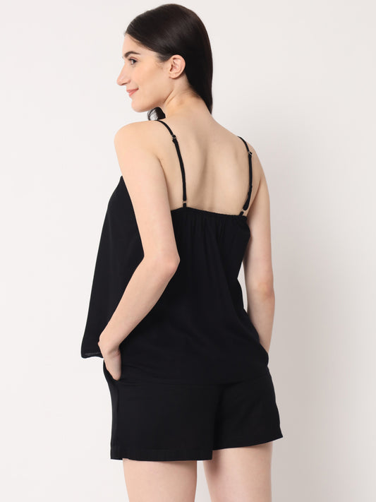 Black - Cami Top & Shorts Set