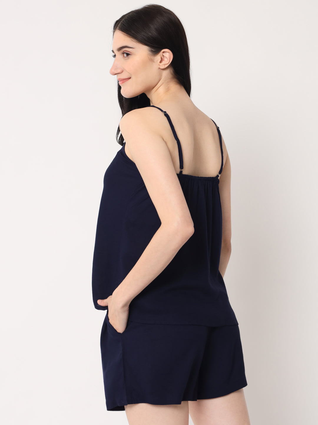 Navy Blue - Cami Top & Shorts Set