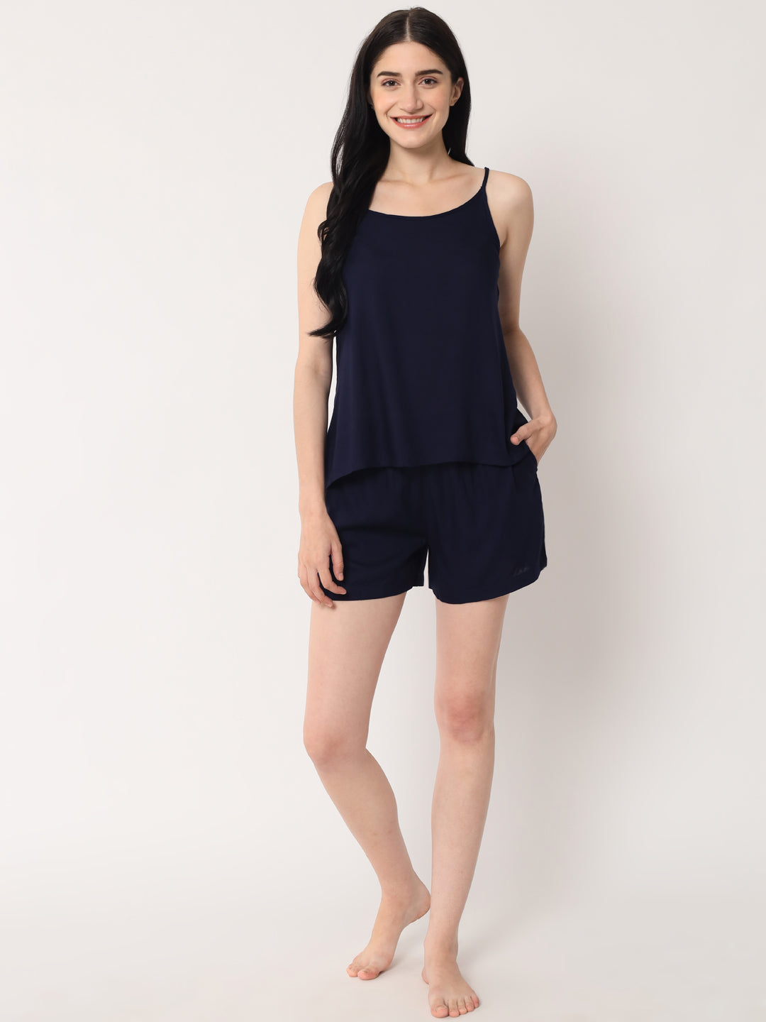 Navy Blue - Cami Top & Shorts Set