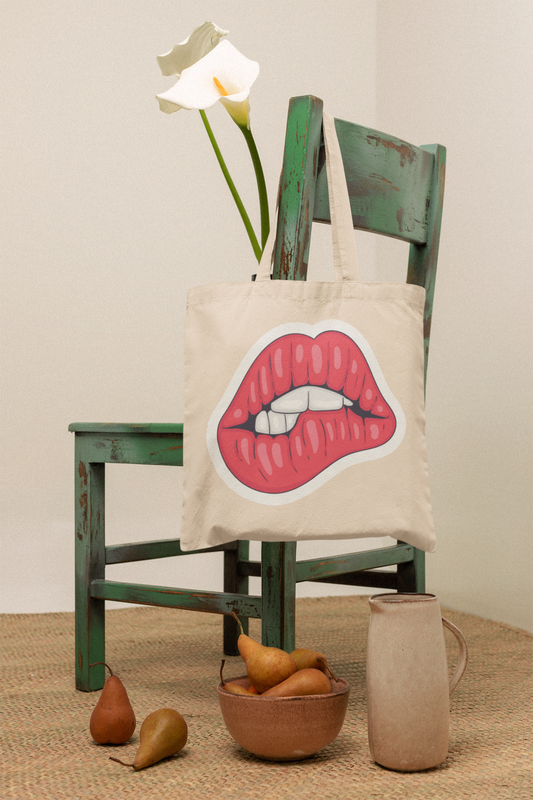Pink Lips Pop Art Lips Tote
