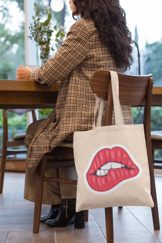 Pink Lips Pop Art Lips Tote