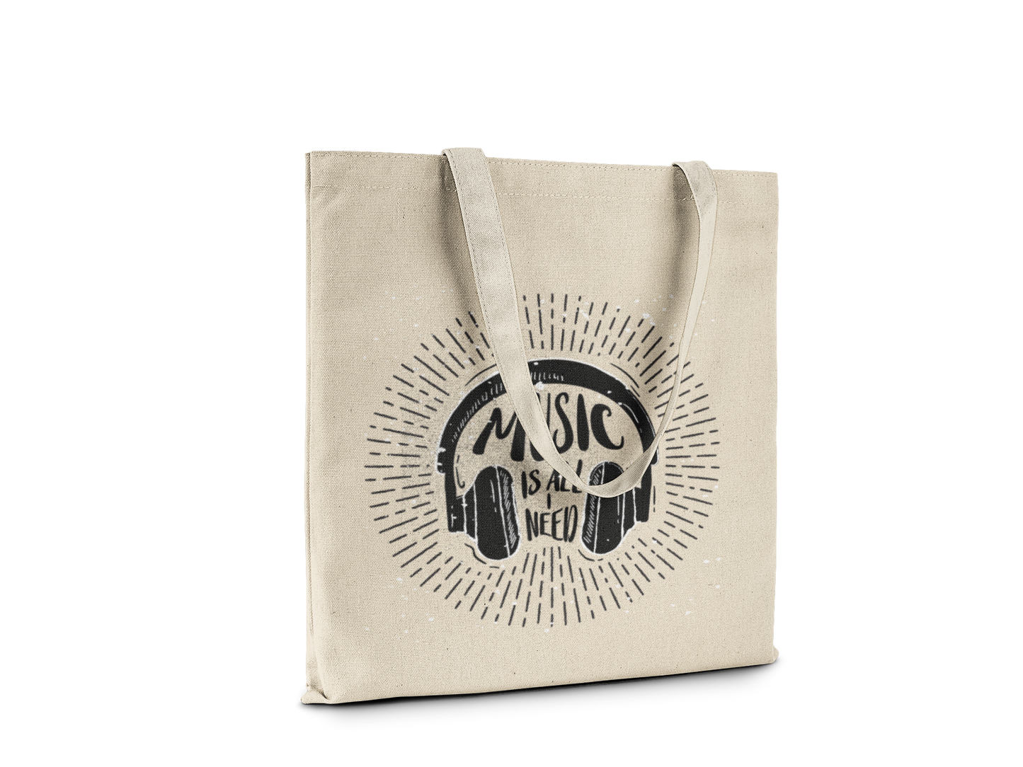 Music Is All I Need" Headphones Graphic Tote