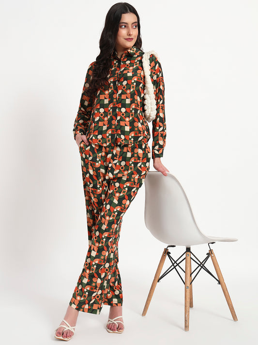 Retro Groove Geometric Co-ord Set with Pocket