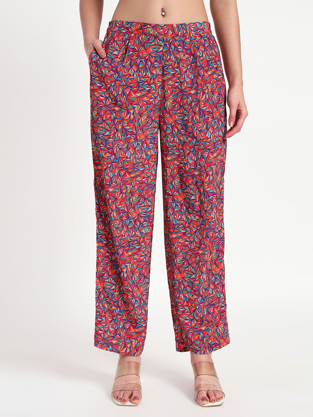 Crimson Bloom Peplum Co-ord Set with Pockets