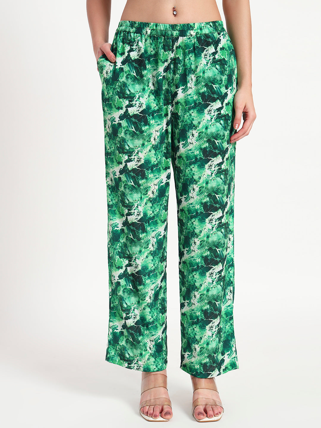 Emerald Mist Printed Co-ord Set with Pockets