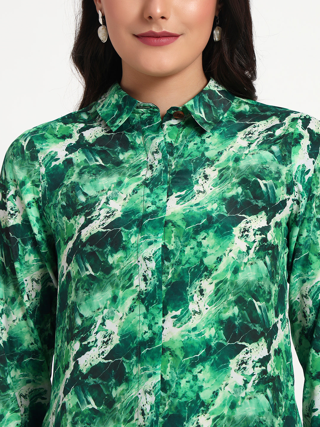 Emerald Mist Printed Co-ord Set with Pockets