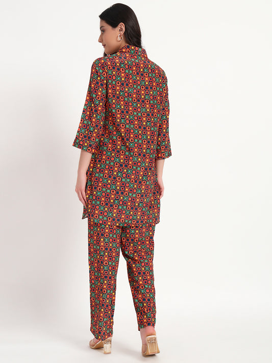 Retro Pop Geo Kurta Co-ord Set with Pockets