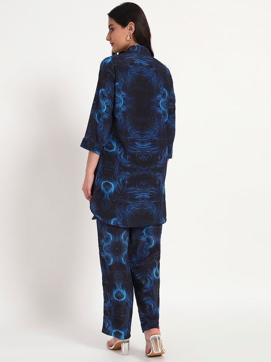 Midnight Wave Kurta Co-ord Set with Pockets