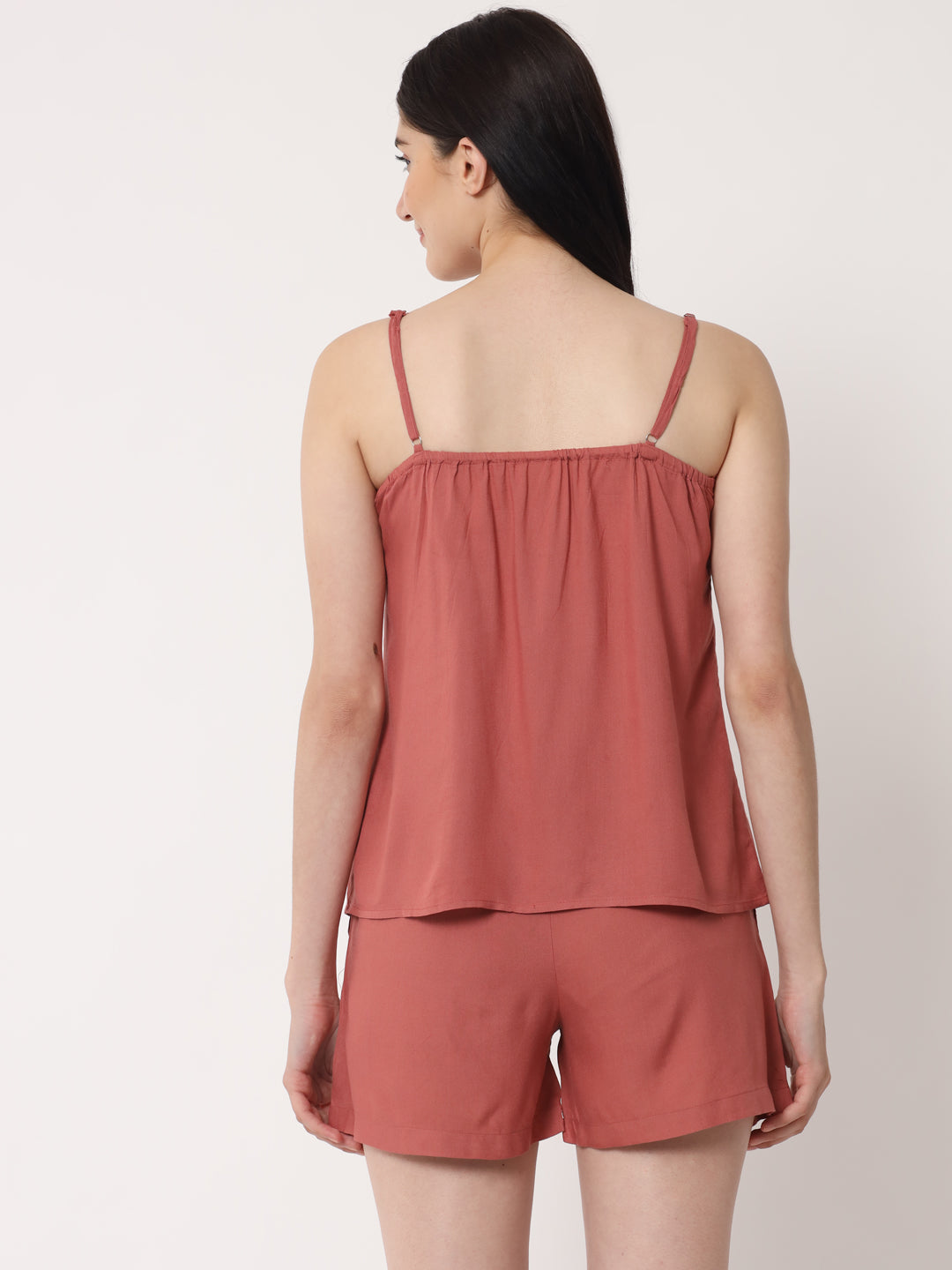 Coral Pink - Cami Top & Shorts Set