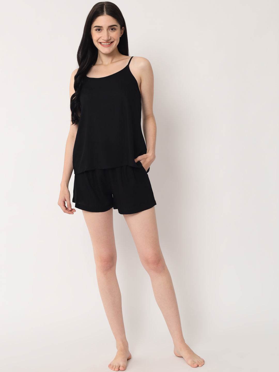 Black - Cami Top & Shorts Set