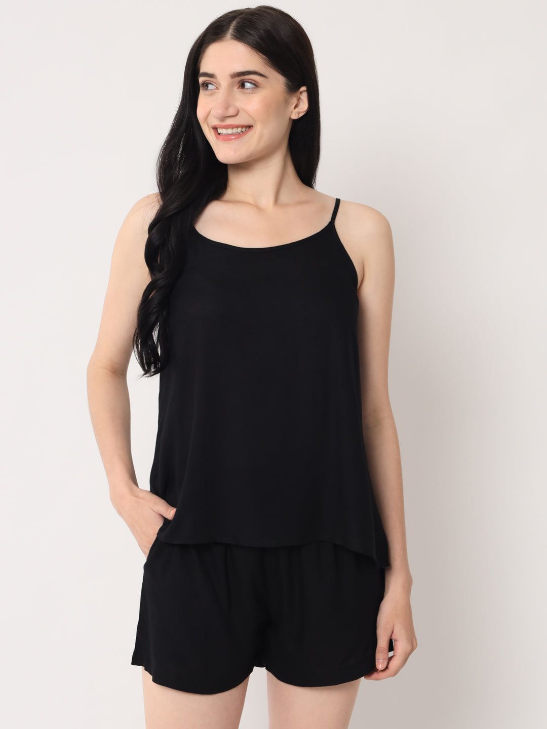 Black - Cami Top & Shorts Set
