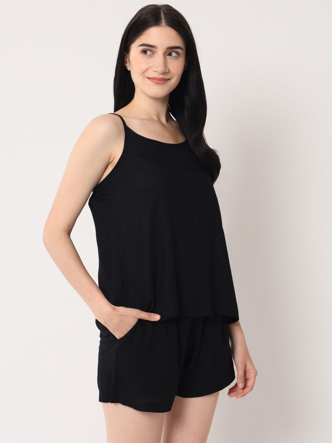 Black - Cami Top & Shorts Set
