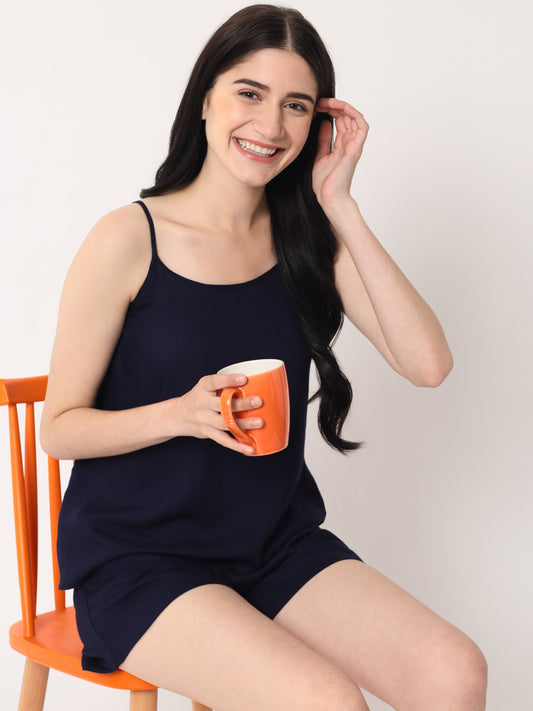 Navy Blue - Cami Top & Shorts Set