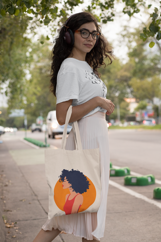 Afro Diva Cotton Canvas Tote Bag